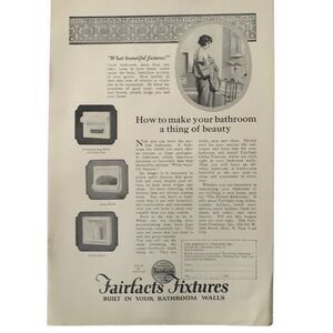 Vintage 1923 Fairfacts Fixtures Your Bathroom a Thing of Beauty Ad Advertisement